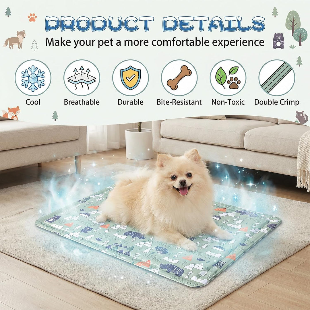 Ninonly Kühlmatte Hund 50X65cm Kühlmatte für Hunde Katze Haustier Eismatte Selbstkühlende mit Ungift