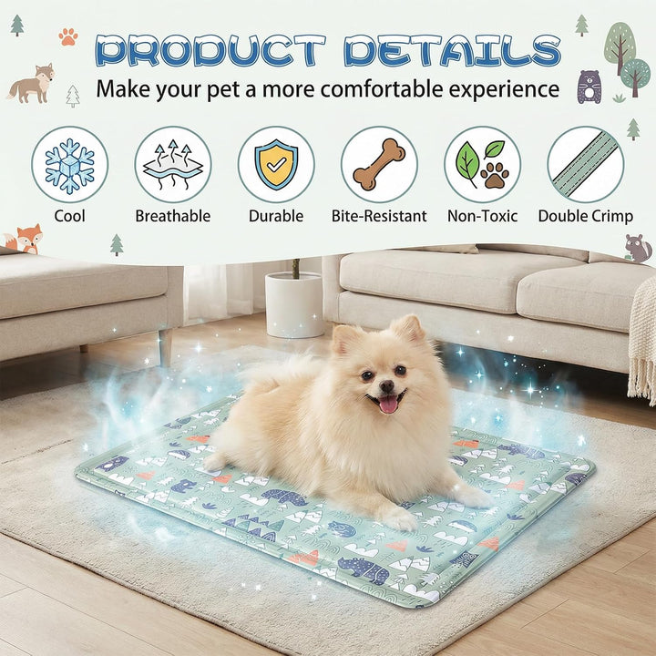 Ninonly Kühlmatte Hund 50X65cm Kühlmatte für Hunde Katze Haustier Eismatte Selbstkühlende mit Ungift