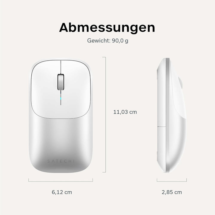 SATECHI Slim EX Kabellose Computermaus, Multi Device Bluetooth & 2,4-GHz für macOS, Windows, iPadOS
