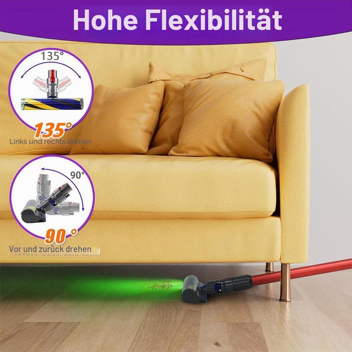 Softwalze Bodendüse für Dyson V7 V8 V10 V11 V15 Staubsauger, Elektrischer LED Fluffy Soft Roller Bür