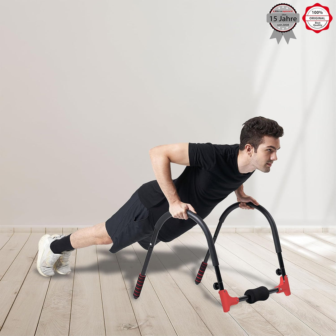 Ultrasport faltbarer AB Trainer Und 3in1 bauchtrainer, für Crunches, Liegestütze & tiefe Kniebeugen,