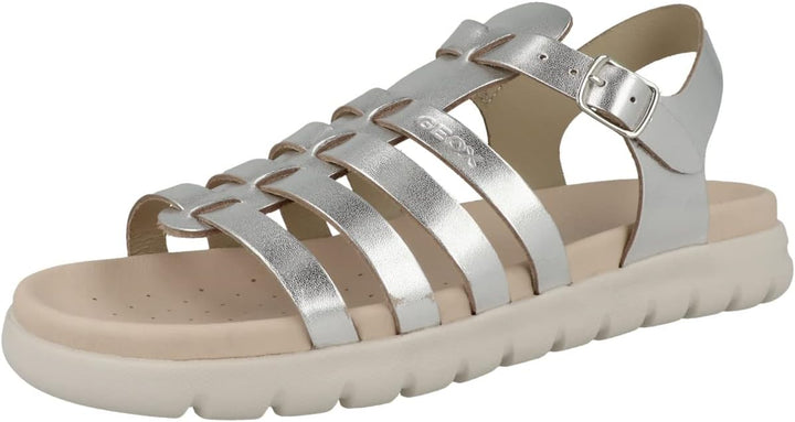 Geox Jungen Mädchen J SOLEIMA Gir Sandal, Silver, 24 EU