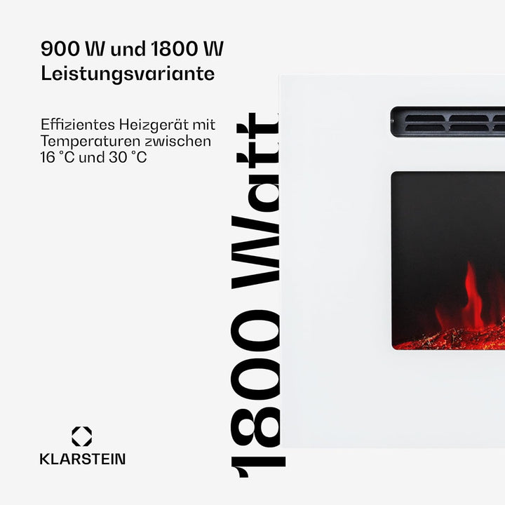 Klarstein Elektrokamin, Elektro Heizungen für Wohnzimmer & Innenräume, Elektrischer Kamin mit LED Fl