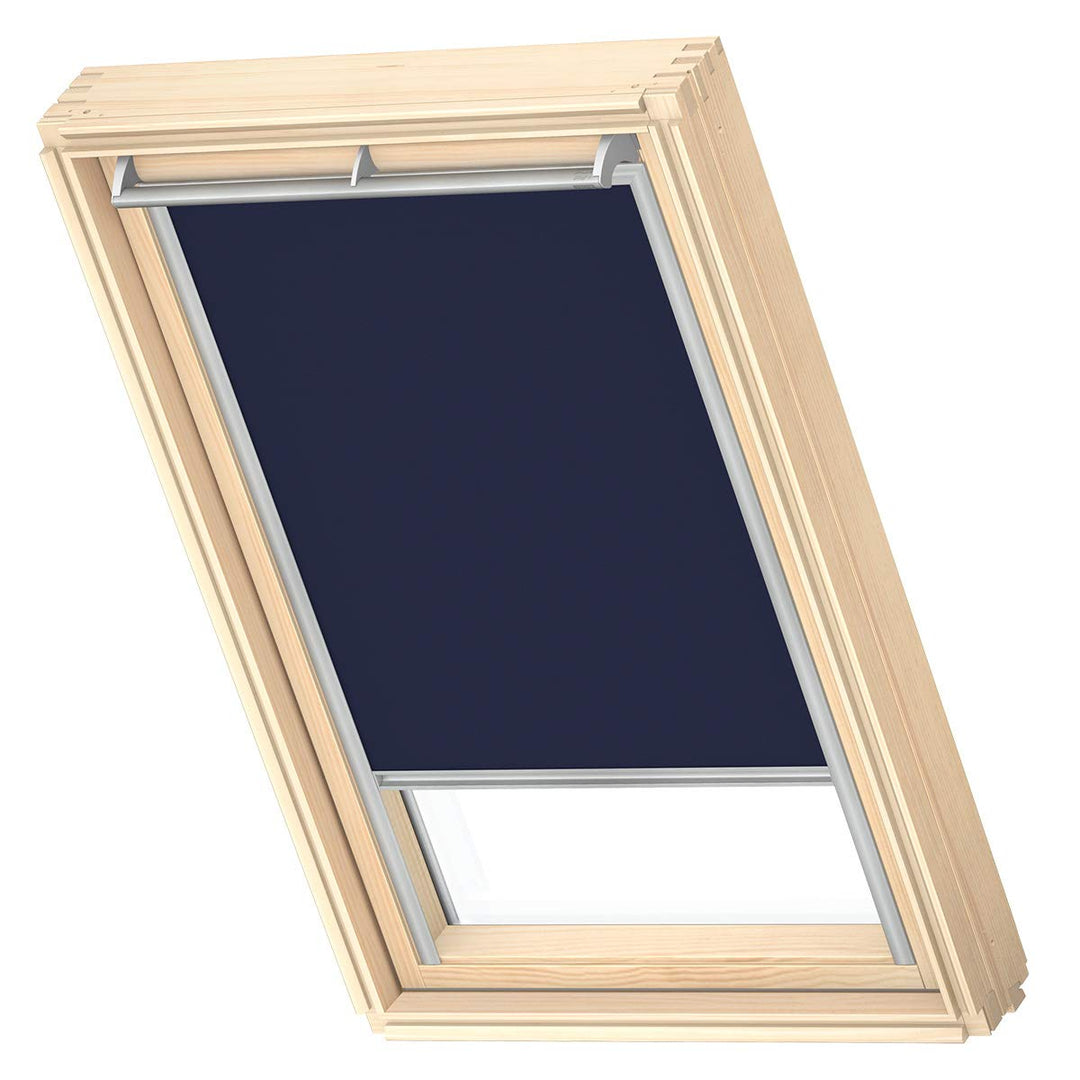 VELUX Original Dachfenster Verdunkelungsrollo für C04 / 6, Dunkelblau, mit Grauer Führungsschiene C0