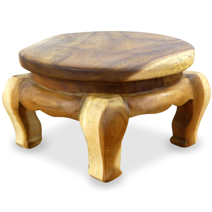 livasia Runder Opiumtisch, Beistelltisch, Massivholztisch, Nachttisch, Podest Natur 30cm, Natur 30cm