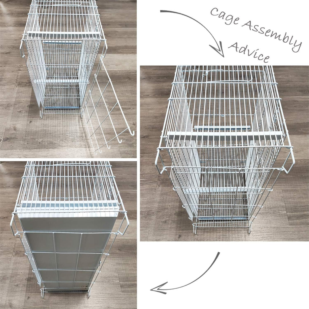BPS Brutkäfig Vogelzuchtkäfig mit Futternapf Trinknapf Springbrunnen Eimer Grösse M/L (M: 43 x 29 x
