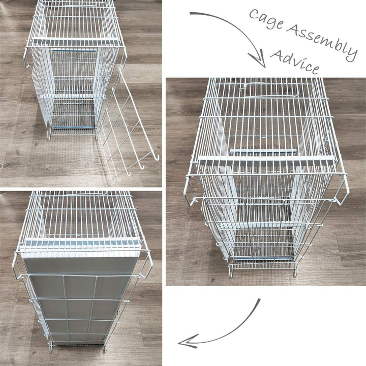 BPS Brutkäfig Vogelzuchtkäfig mit Futternapf Trinknapf Springbrunnen Eimer Grösse M/L (M: 43 x 29 x