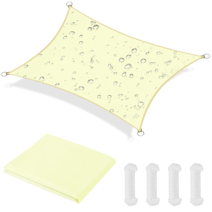 OFFCUP Sonnensegel, Sonnenschutz Baldachin, 3x4m rechteckige Markise Weiss 3 m x 4 m, Weiss 3 m x 4
