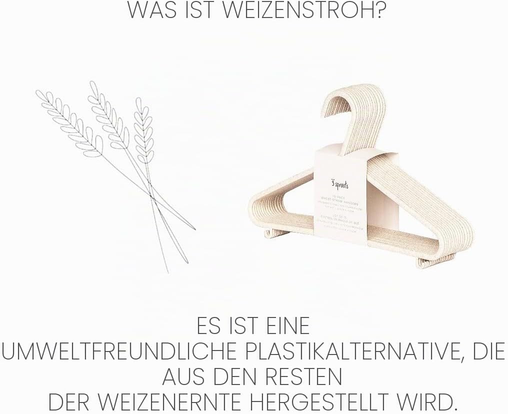3 Sprouts - Kleiderbügel für Kinder – Baby und Kleinkinderkleidung - Nachhaltige Kleiderbügel aus We
