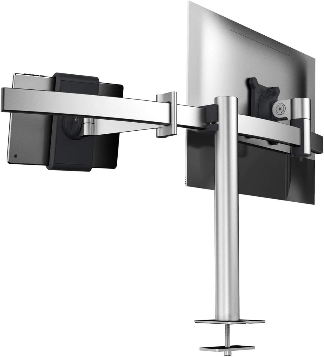 Durable Tischhalter für 1 Monitor 21-27" und 1 Tablet 7-13", mit Tischdurchführung, 360° drehbar, ne