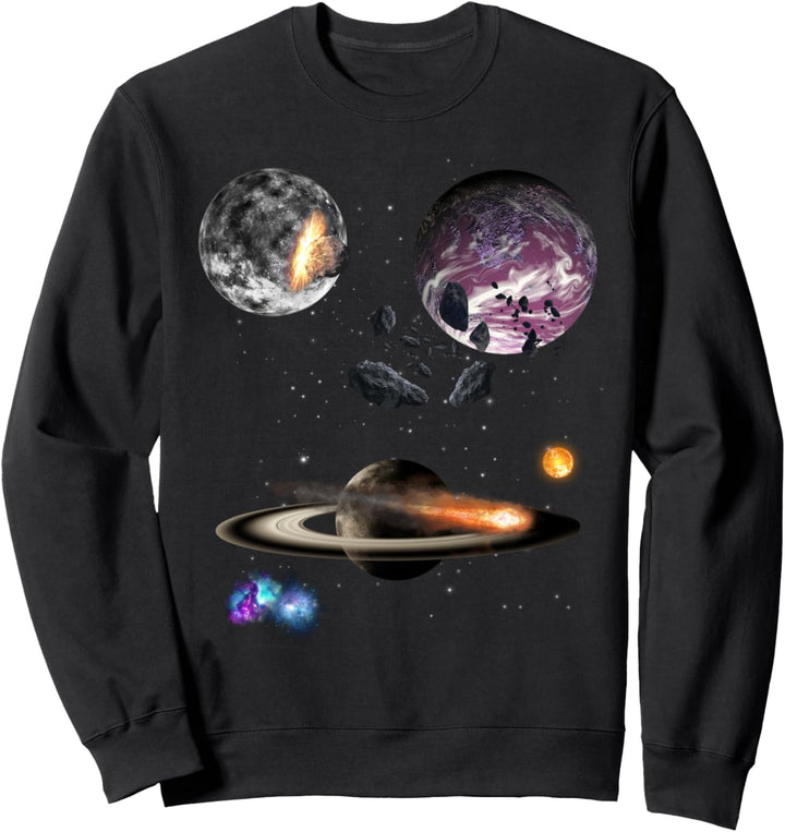 Weltraum Motiv Universum Sterne Sonnensystem Planeten Sonne Sweatshirt