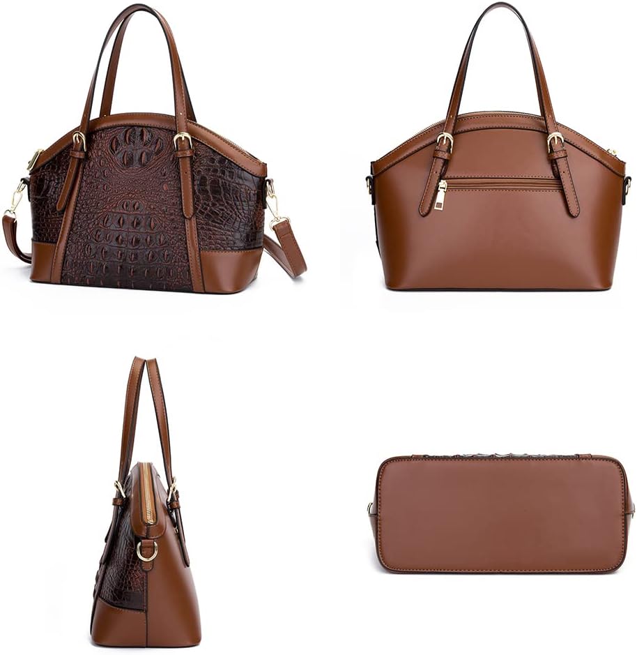 Coolives Damentasche Damen Henkeltasche aus PU-Leder mit Krokodilledermuster Vintage Handtasche Retr