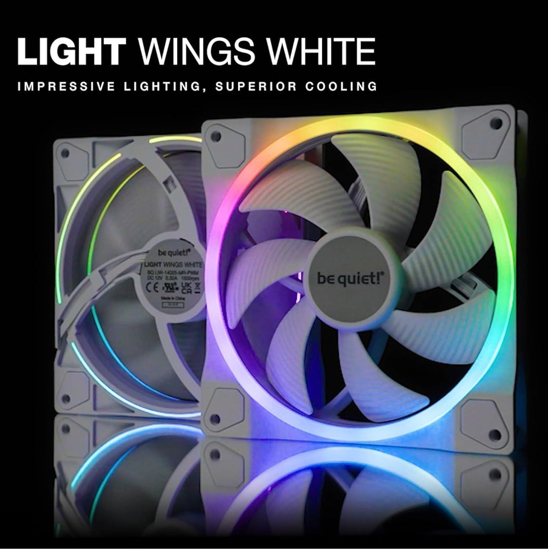 be quiet! Light Wings White 120mm PWM Triple Pack Gehäuselüfter, weiss, 3er Pack, BL100