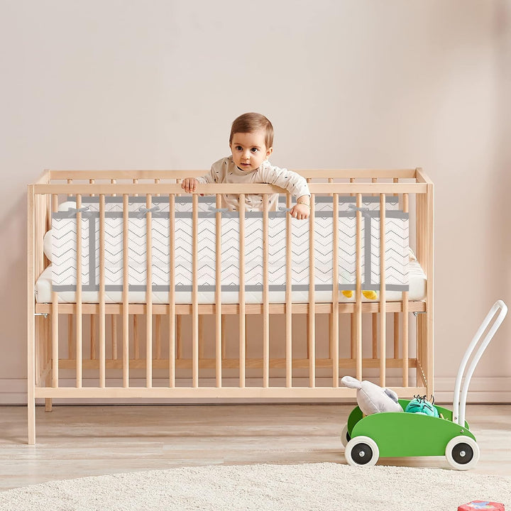 WYSWYG® Atmungsaktive Babybett Umrandungen für Sicherheit &amp; Komfort, Premium Bettumrandung Babybett