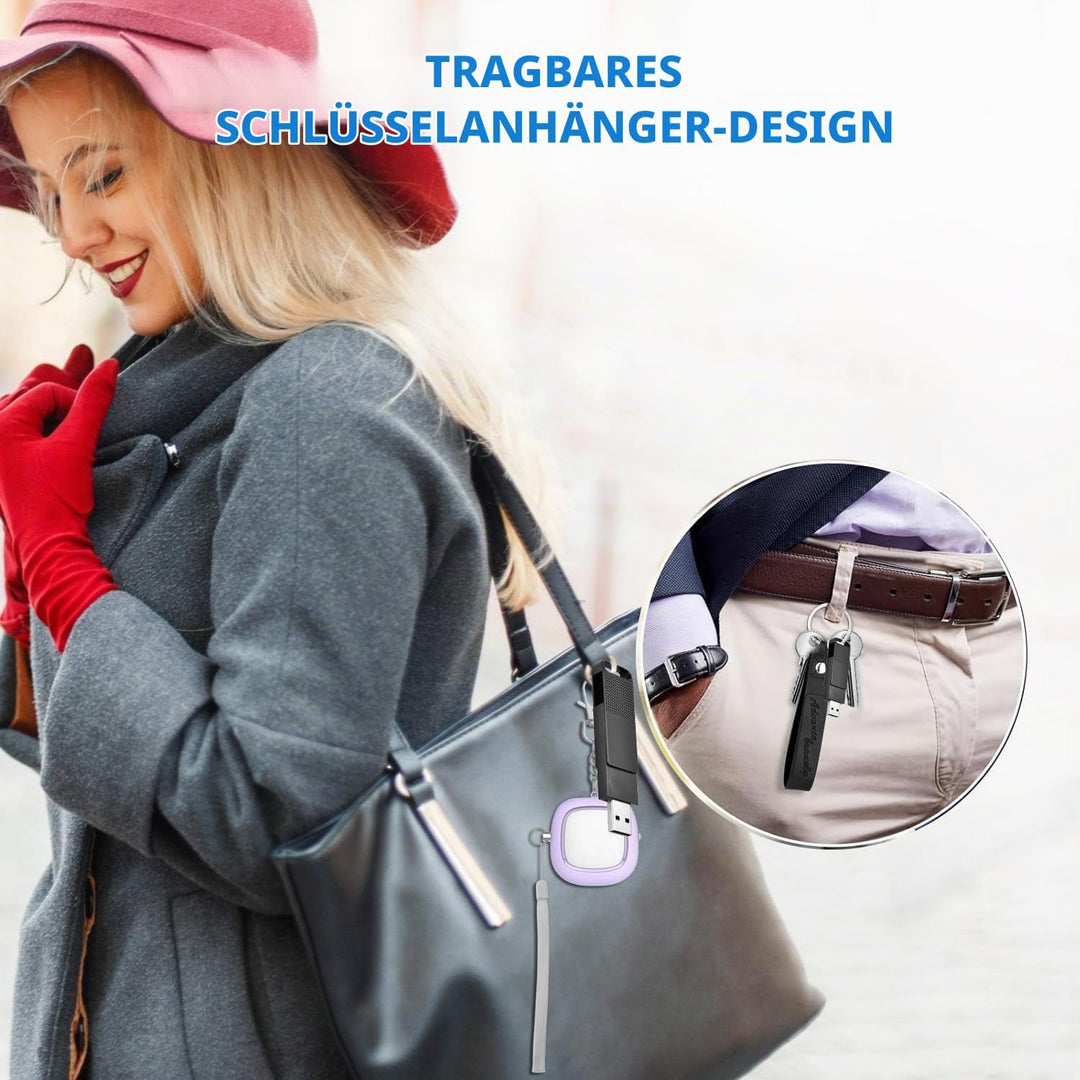 128GB USB Diktiergerät Digital, 3072kbps Aufnahmegerät Voice Recorder mit Spracherkennung und One-To
