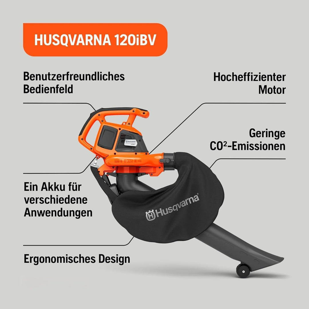 Husqvarna Laubsauger & -Bläser 120iBV (inkl. Akku BLi20 & Ladegerät 40-C80)
