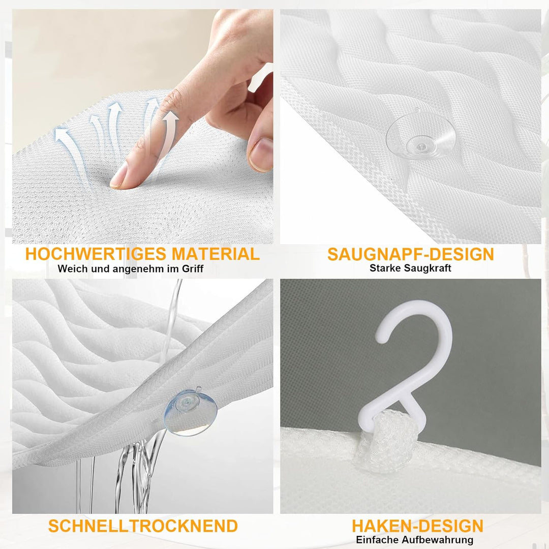 Badewannenkissen Ganzkörper (128 x 38 cm) – Ergonomisches Badekissen | mit 3D-Air-Mesh-Technologie &amp;