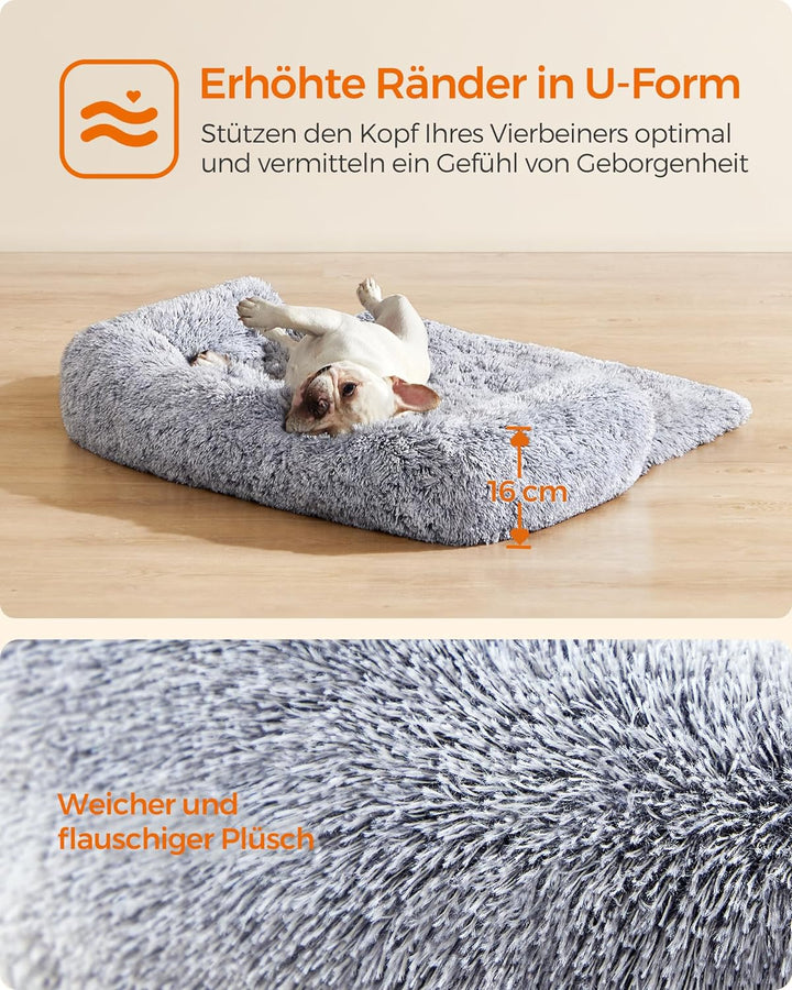 Feandrea FluffyHug Hundebett Plüsch, Hundedecke Sofa, Sofaschutz Hund, Hundekissen, Grösse M, für kl