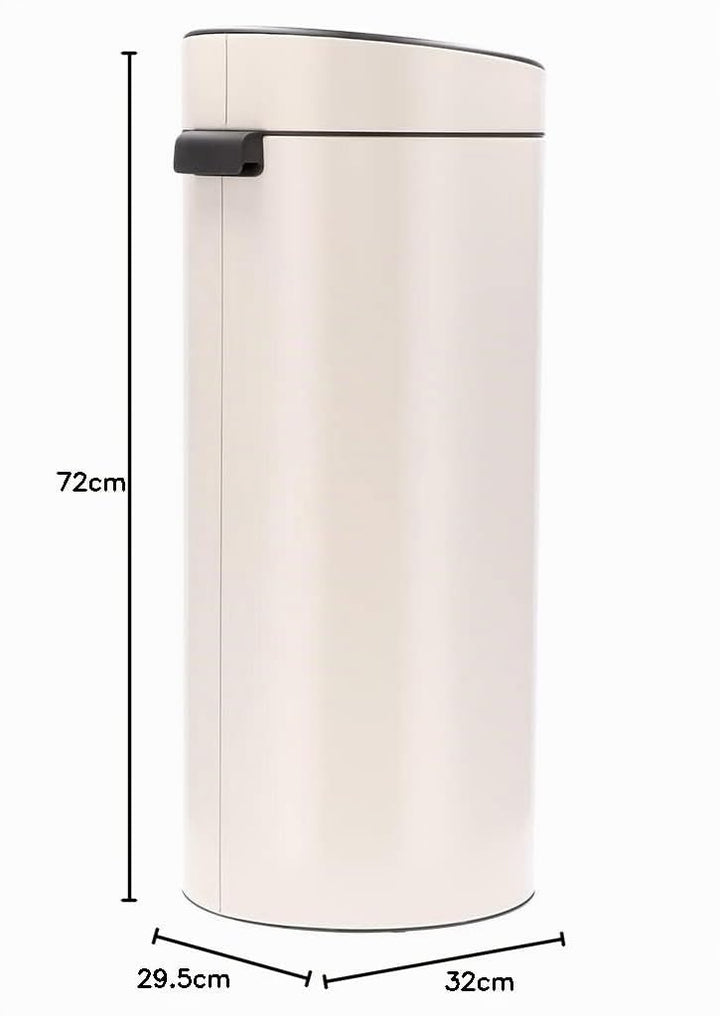 Brabantia - Touch Bin 30L - Grosser Mülleimer für die Küche - Soft-Touch-Öffnung - Entnehmbarer Inne