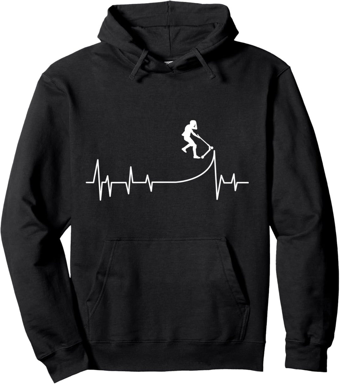 Scooter Roller Herzschlag Stunt Tretroller Kinder Junge Pullover Hoodie