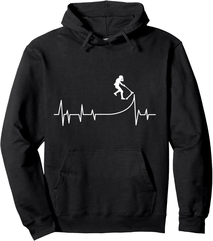 Scooter Roller Herzschlag Stunt Tretroller Kinder Junge Pullover Hoodie