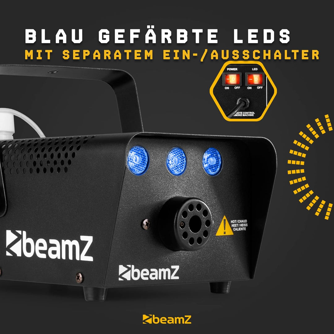 BeamZ S700-LED Ice Mini Nebelmaschine mit Lichteffekt in Blau, 700 Watt, Party Rauchmaschine, Fog Ma