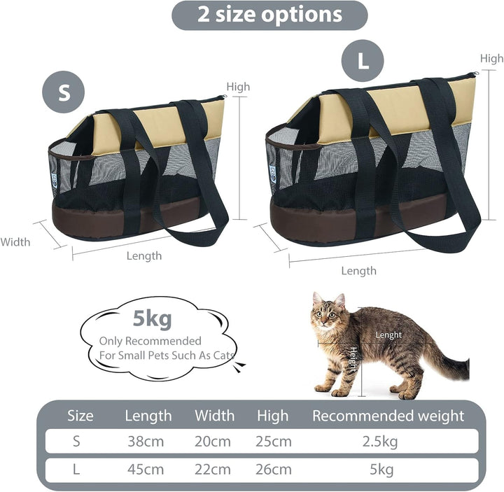 PETCUTE Transporttasche für Kleine Hunde und Katzen,Atmungsaktive Haustiertragetasche,Hundetasche Ka