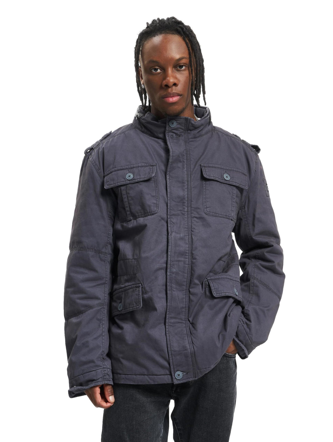 Brandit Jacket - Stylische Jacke für Herren mit versteckter Kapuze, Stehkragen und Baumwollfutter, Ü