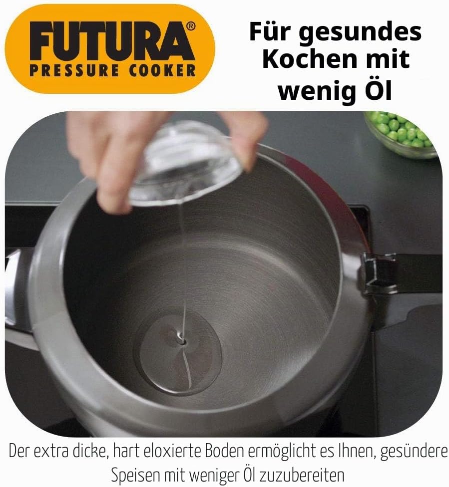 Futura Hawkins Schnellkochtopf, 3 l, harteloxiert, Induktionsgeeignet, klein, Schwarz 3-Litre, 3-Lit