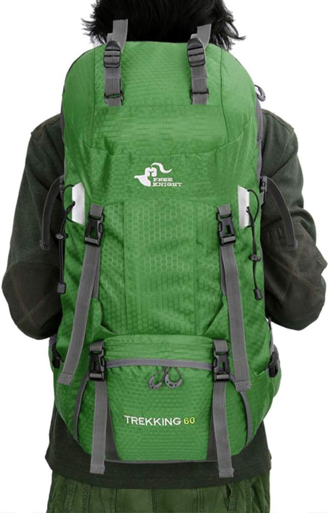 Bseash 60L Wasserdichter leichter Wanderrucksack mit Regenschutz, Outdoor Sport Tagesrucksack Multif