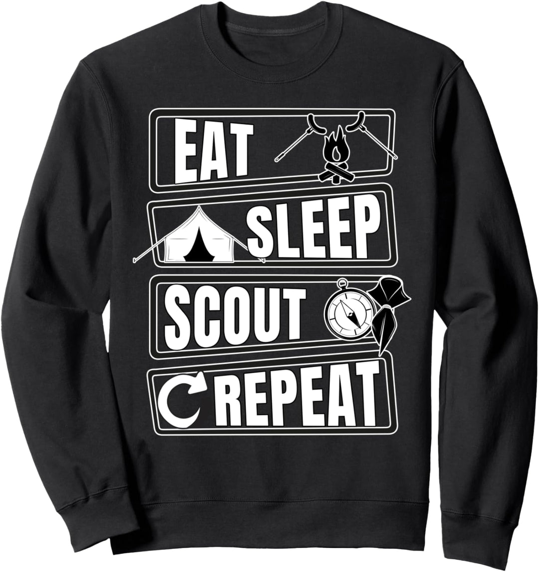 Camper Camping Eat Sleep Scout Repeat Pfadfinder Sweatshirt