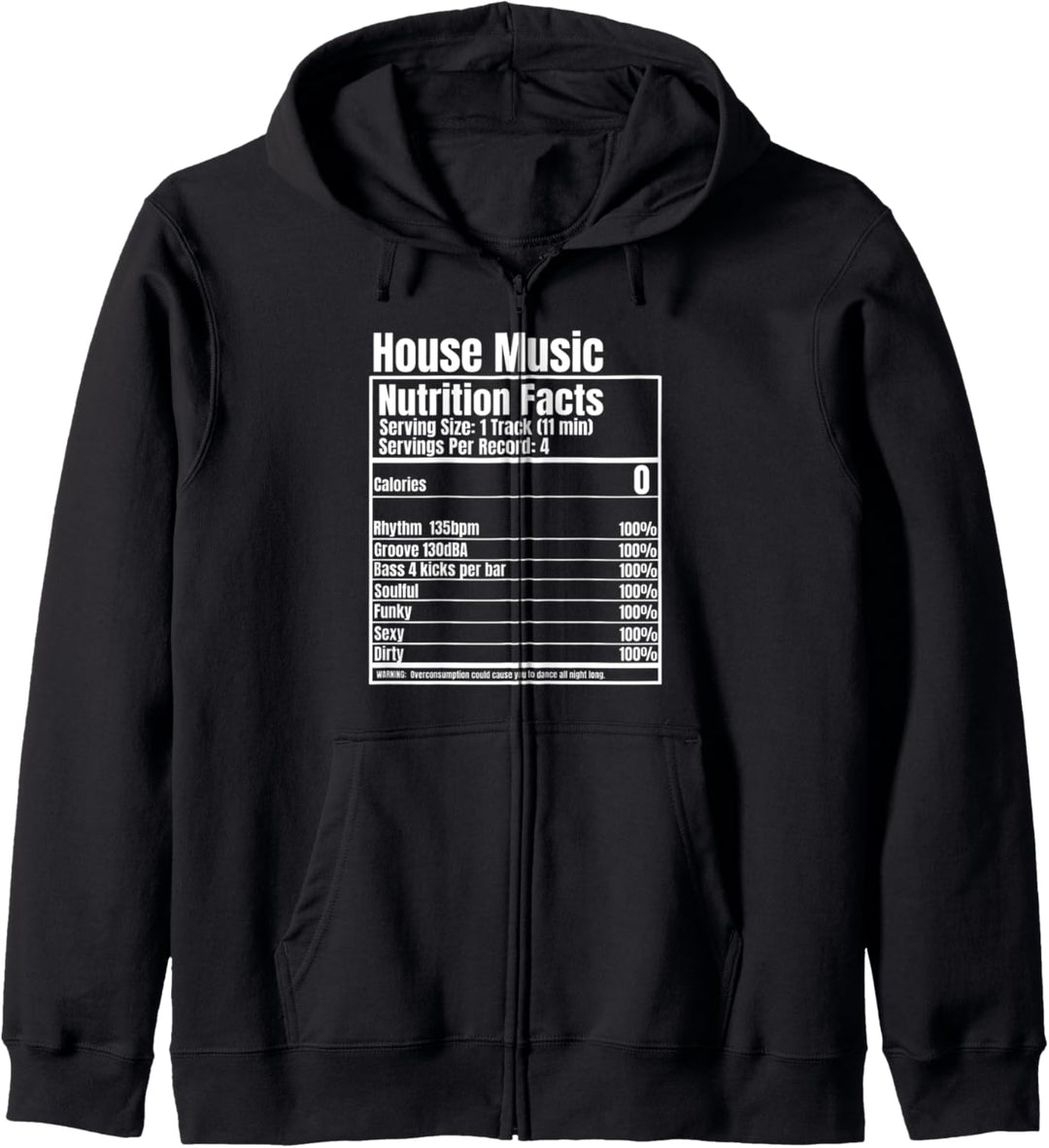 House Music Nutrition Facts Kapuzenjacke