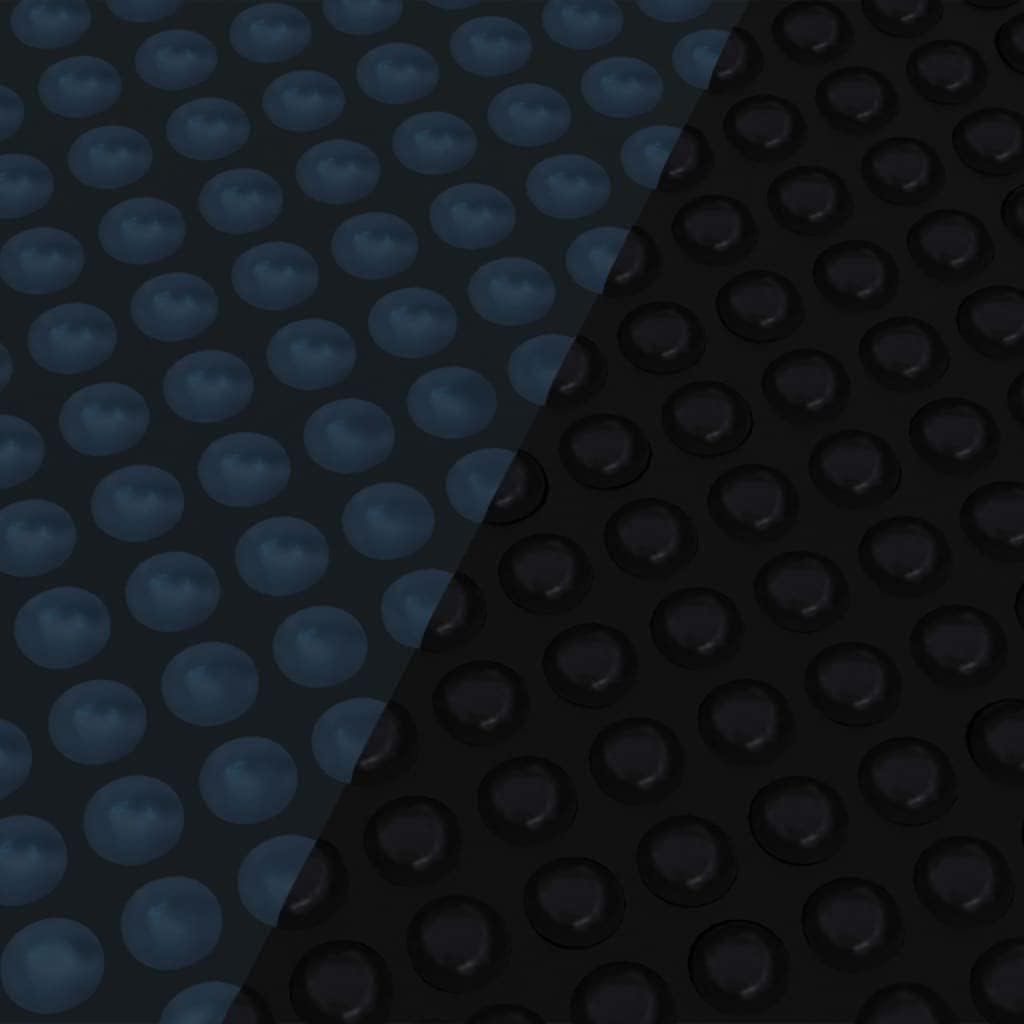 Treibende Pool-Solarplane PE 1200x600 cm Schwarz und Blau