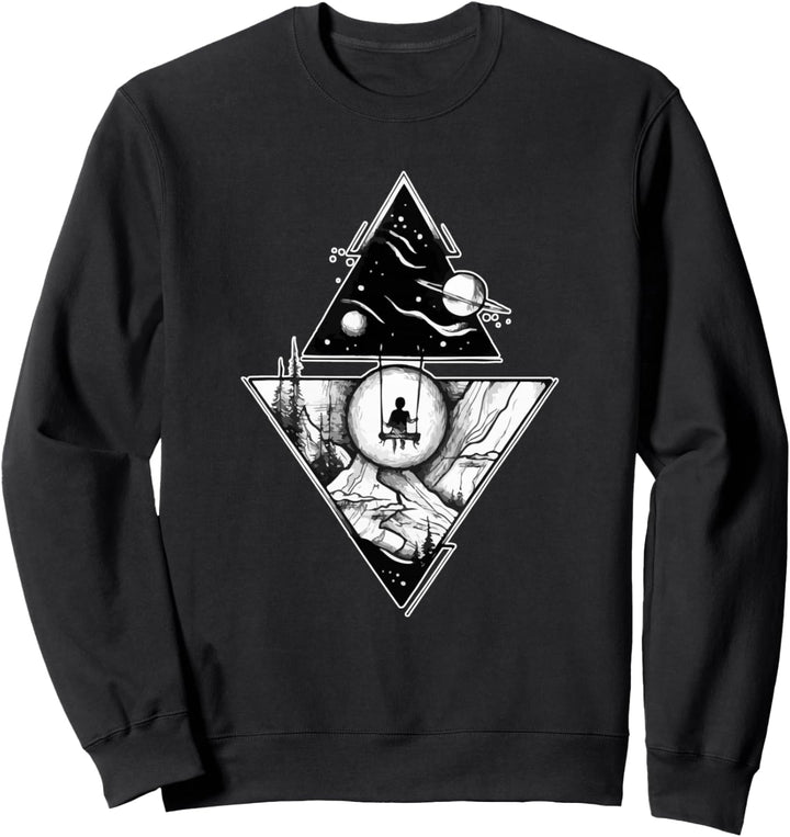 The Nature Of Space Flowers Galaxy Berge Sweatshirt