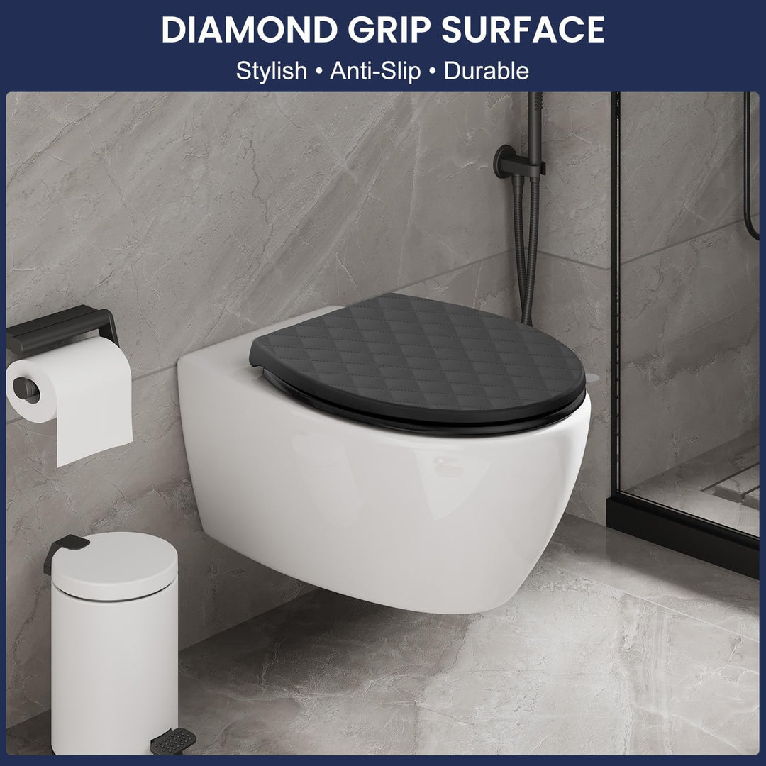 YEAUPE PRO Toilettendeckel mit Absenkautomatik O Form, WC-Sitz mit Quick-Release-Funktion und Softcl