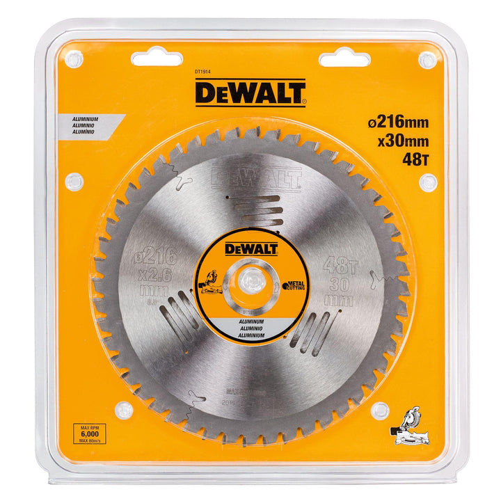 Dewalt DT1914-QZ Metall-Kreissaegeblatt 216/30 48TFZ -5°, für Aluminium