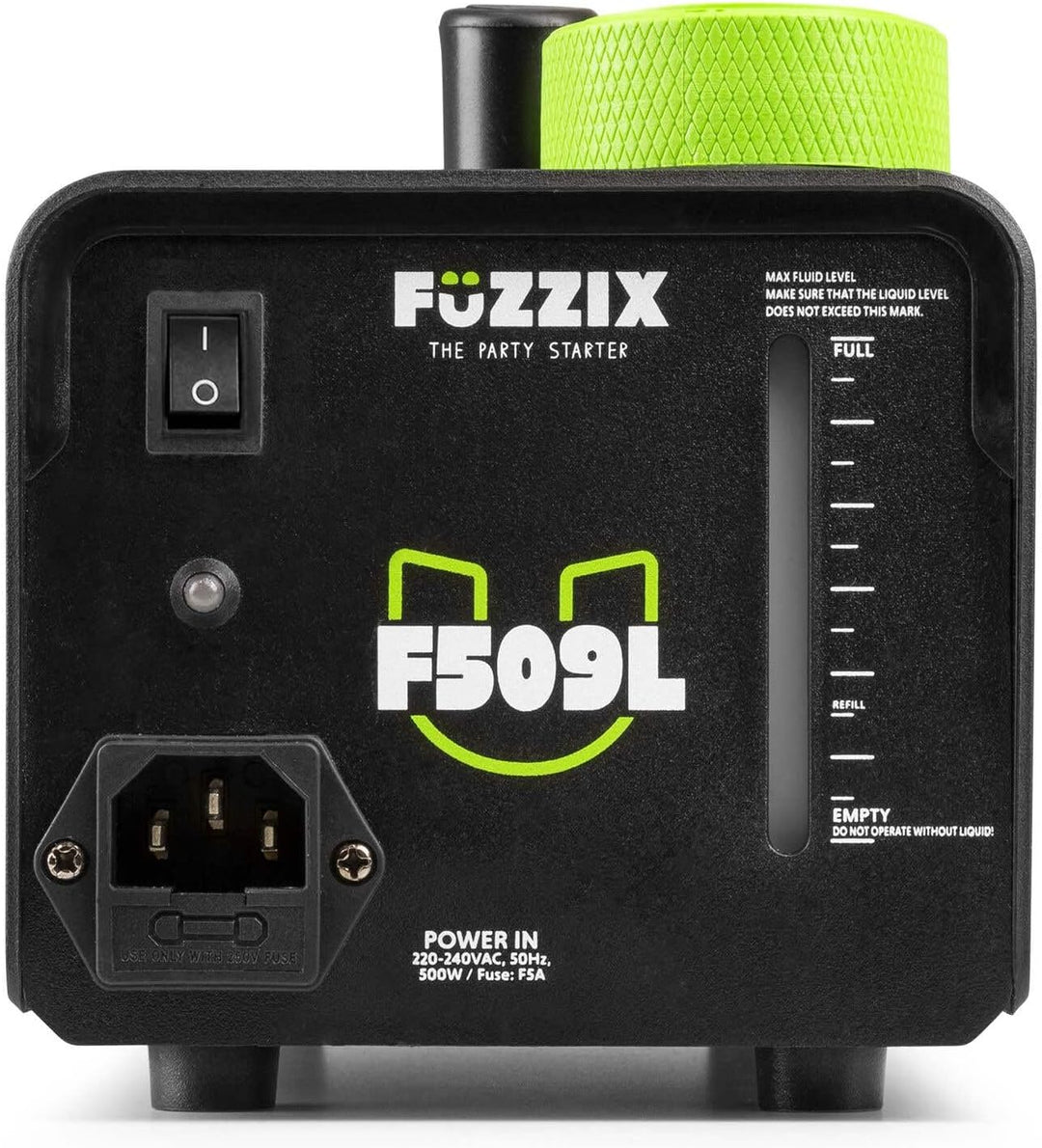 Fuzzix F509L Nebelmaschine Mini mit LED Lichteffekt und 5 Liter Nebelfluid, 500 Watt mit Fernbedienu