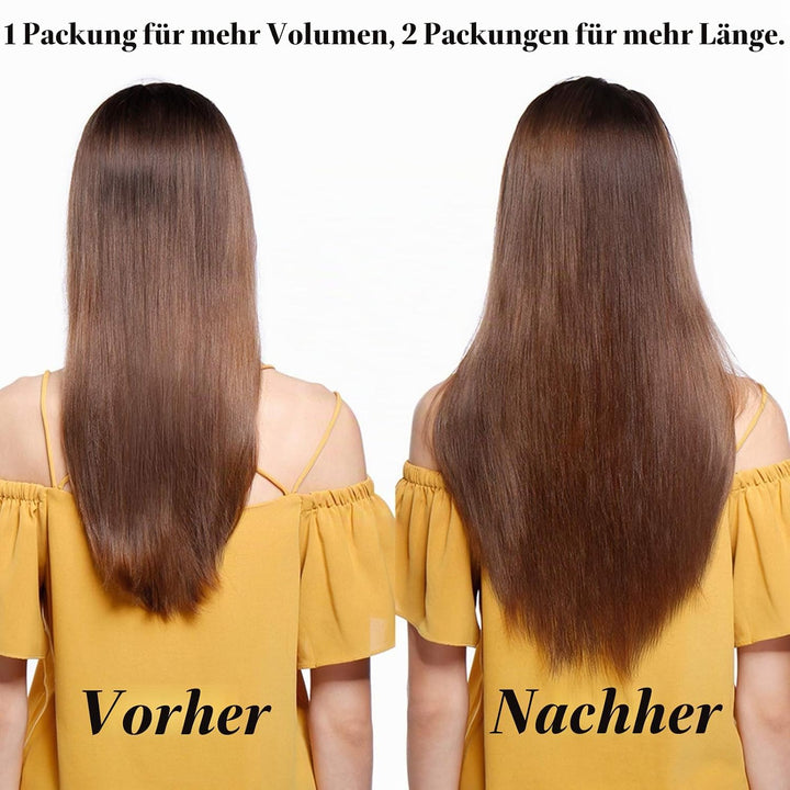 SEGO Haarverlängerungen Clip in Extensions DICKER 7A 100% Echtes menschliches Haar 1 Teilig 5 Clips
