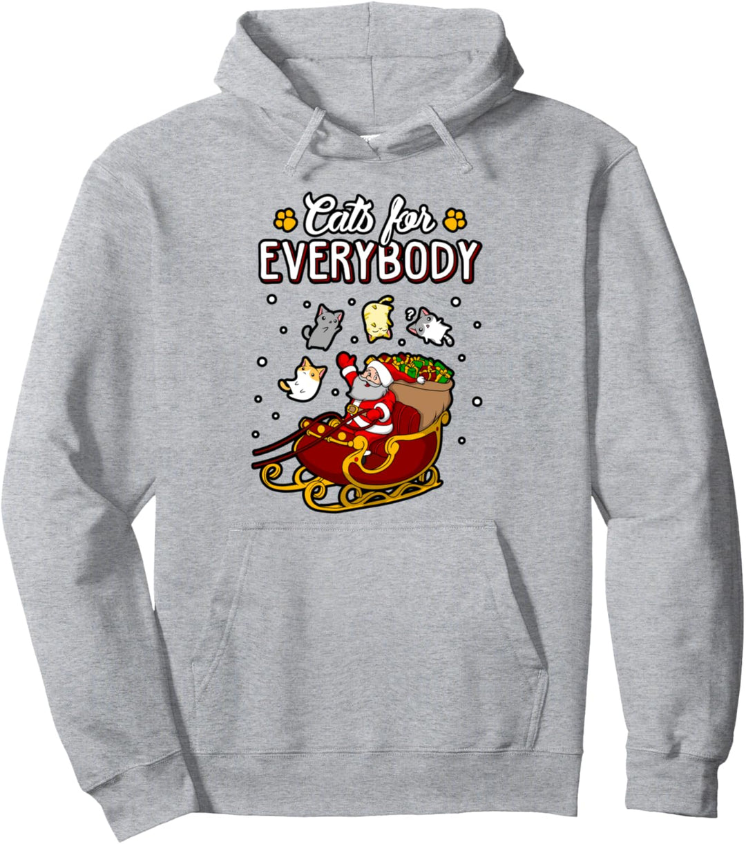 Cats For Everybody Funny Ugly Christmas Cute Cat Lover Pullover Hoodie