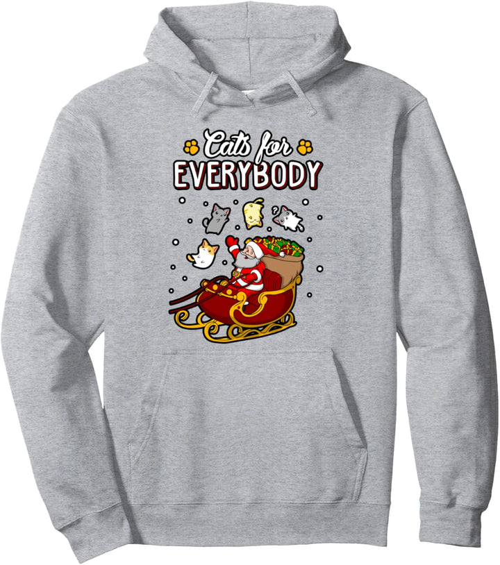 Cats For Everybody Funny Ugly Christmas Cute Cat Lover Pullover Hoodie