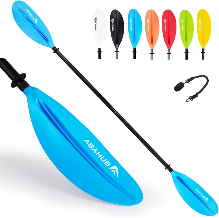 Abahub 218/230/241cm Kajak Paddel Aluminium Doppelpaddel mit Paddelleine für Kajakfahren Ruderboot K