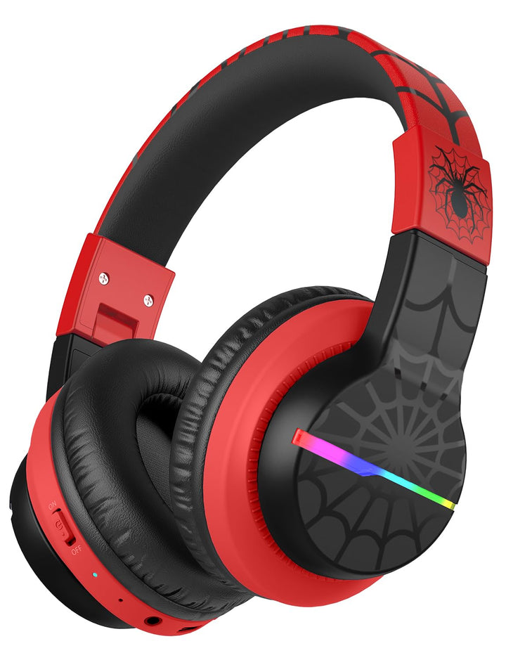iClever Bluetooth Kinder Kopfhörer, Farbige LED-Leuchten, Kinderkopfhörer Over-Ear mit 74/85dBA Laut