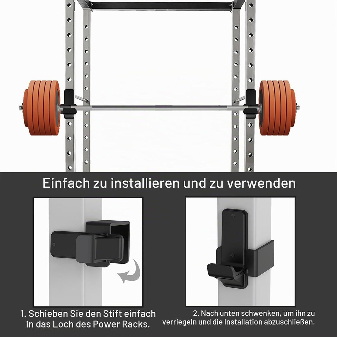 Kipika J-Haken für Power Rack – Unterseite verstärkte Stahlhaken mit Gummiauflage – 2 Stück C: für 3