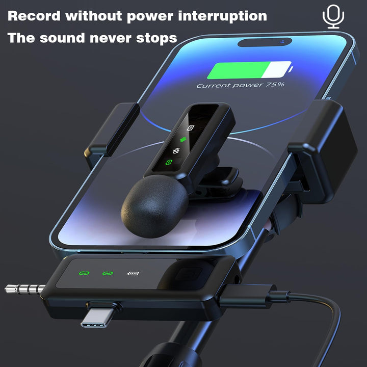 3-in-1-Lavaliermikrofon, kabelloses Mikrofon für iPhone, Android, iPad, für Videoaufnahmen, Streamin
