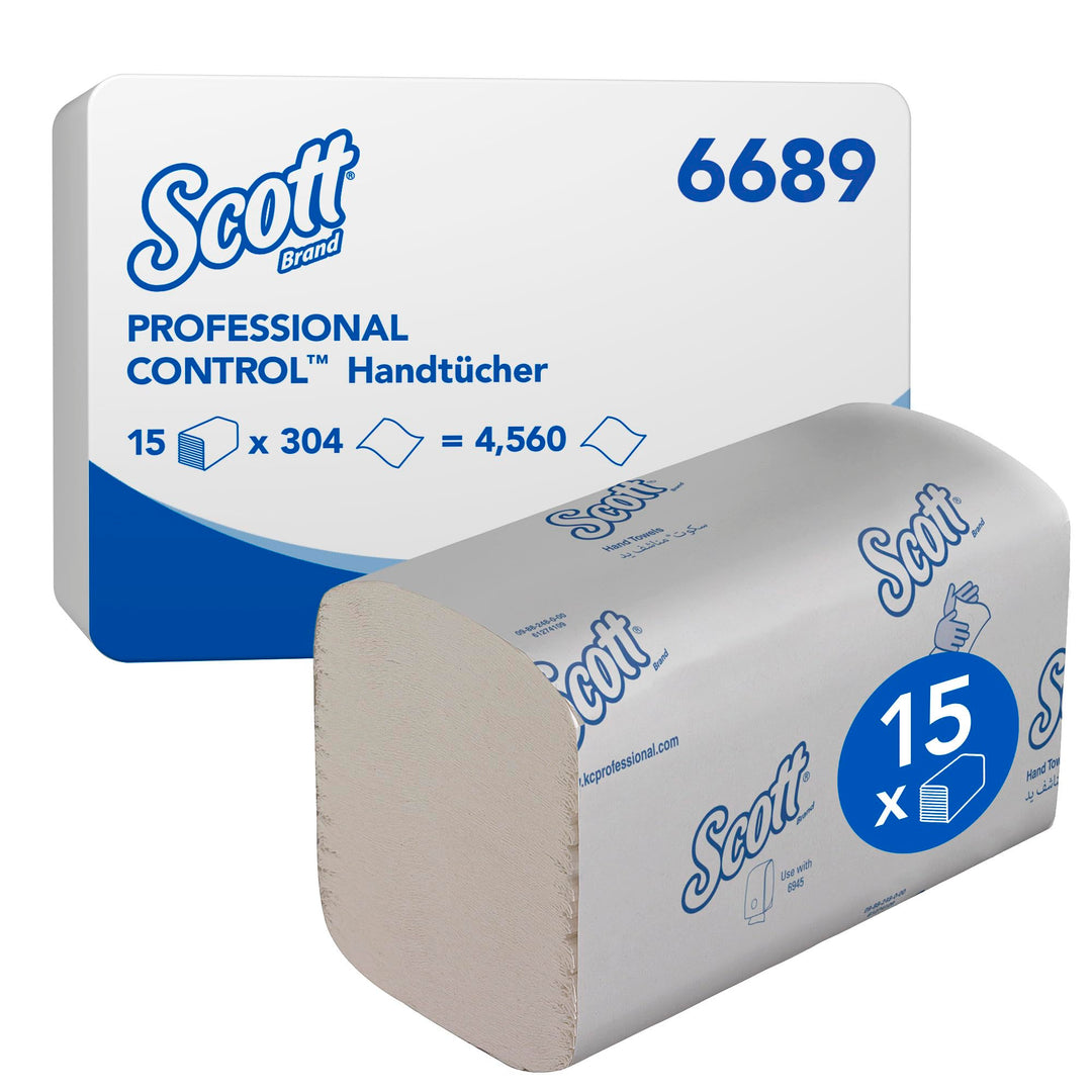 Scott Control Papierhandtücher mit Interfold-Faltung 6689 – Einmal-Papierhandtücher – 15 Packungen x