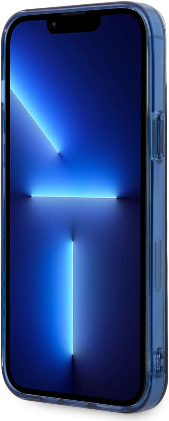 CG MOBILE Mercedes-Benz Schutzhülle für iPhone 14 Plus in Schwarz/Blau Big Star Muster, Anti-Scratch