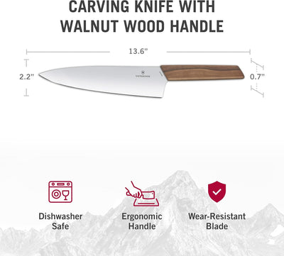 Victorinox, Swiss Modern, Profi Tranchiermesser, Extra Scharfe Klinge, gerader Schliff, 20 cm, Edler