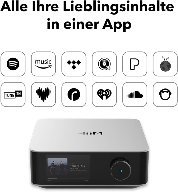 WiiM Amp Ultra mit Voice Remote 2 | 100W Streaming-Verstärker mit ESS ES9039Q2M DAC & Dual TI TPA325