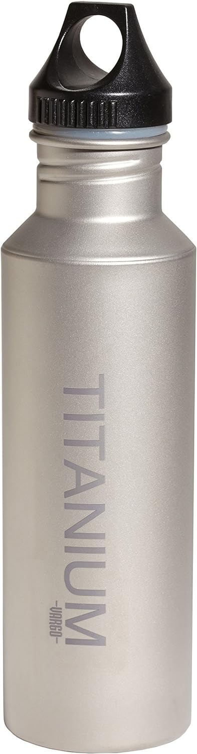 Vargo Wasserflasche Titan mit Kunststoff-Deckel, Grau, 650 ml, 1647830