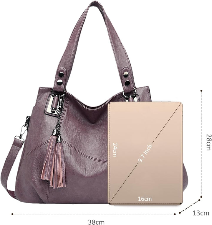 NICOLE &amp; DORIS Damen Handtasche Mode Umhängetasche mit grosser Kapazität Schultertasche Retro Shoppe
